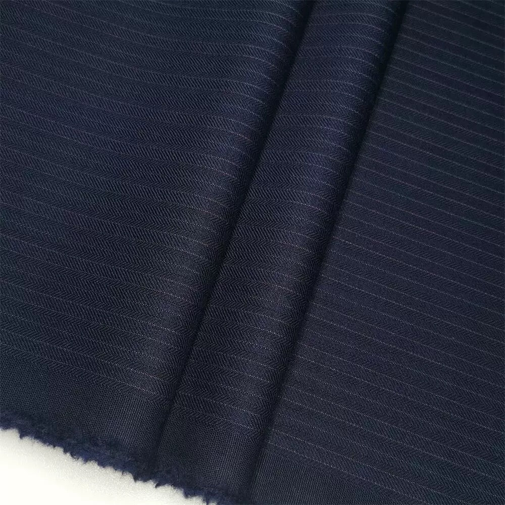 (Bespoke) Navy Blue Herringbone Watch Strap