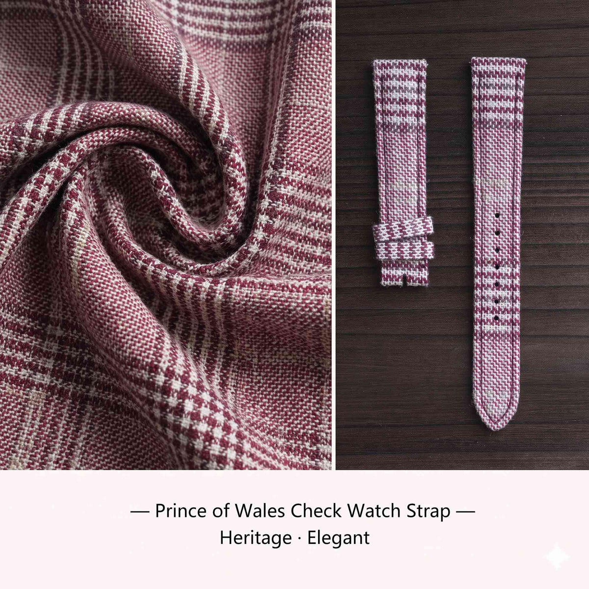 (Bespoke) Prince of Wales Check Watch Strap - PC01
