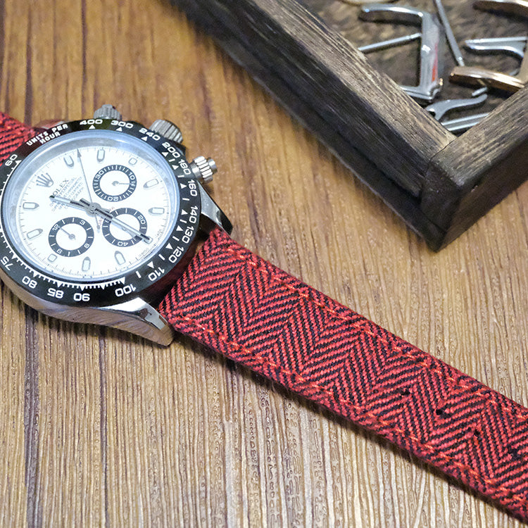 Red Blenheim Herringbone Strap