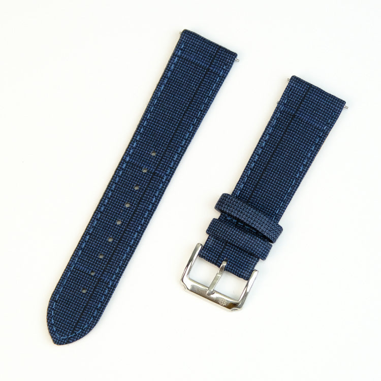 Navy Nailhead With Windowpane Strap