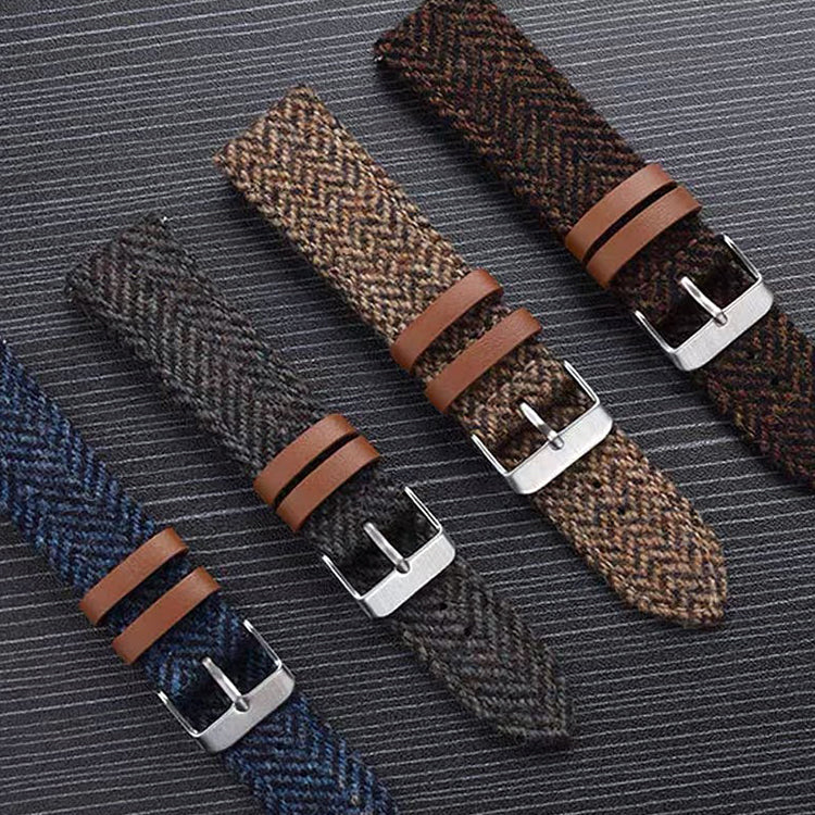 (Tweed Collection) Dark Brown Herringbone Watch Strap
