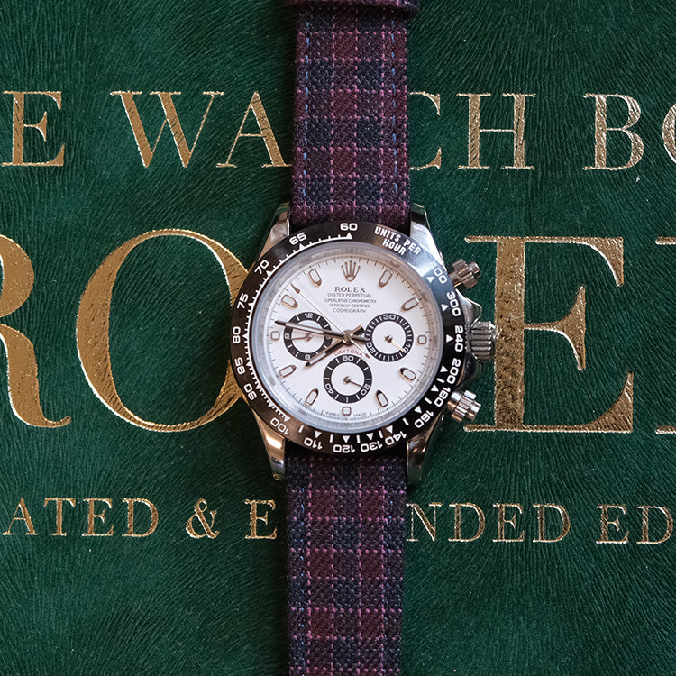 Maroon And Navy Micro Block Check Watch Band
