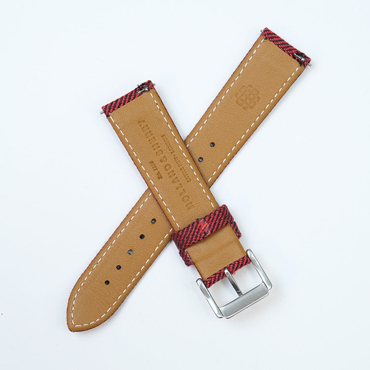 Red Herringbone Watch Band