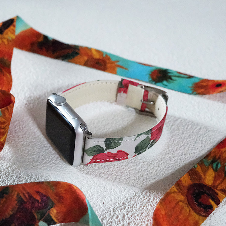 Crimson Elegance Apple Watch Strap