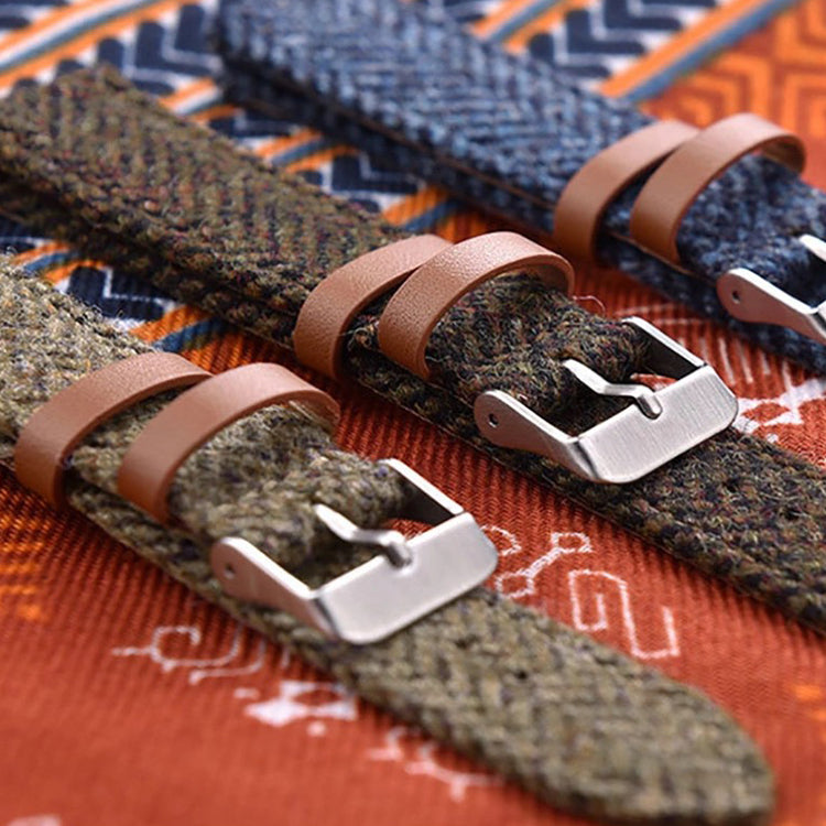 (Tweed Collection) Dark Blue Herringbone Strap