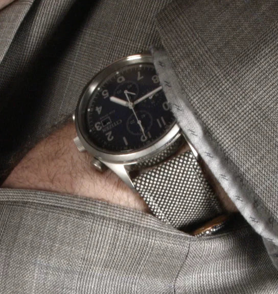 (Bespoke Item) Black & White Cambridge Birdseye Strap