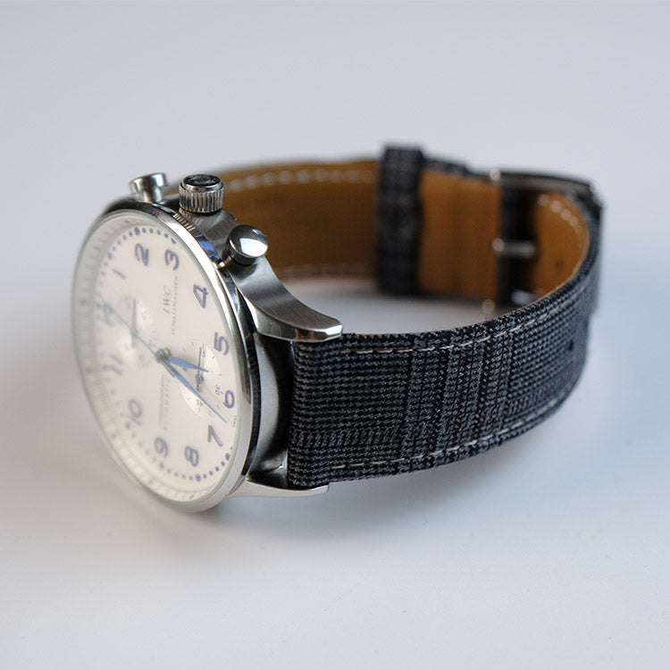 Grey And Maroon Mock Glen Check Fancy Watch Band