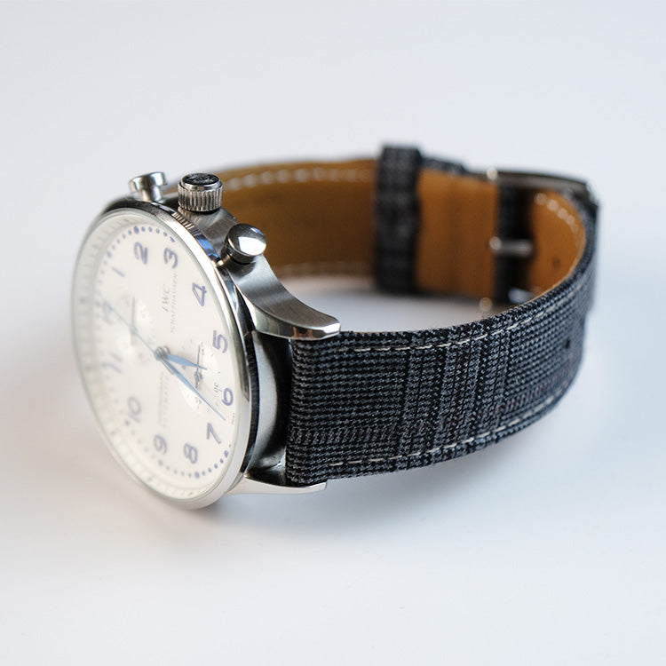 Grey & Maroon Mock Glen Check Fancy Apple Strap