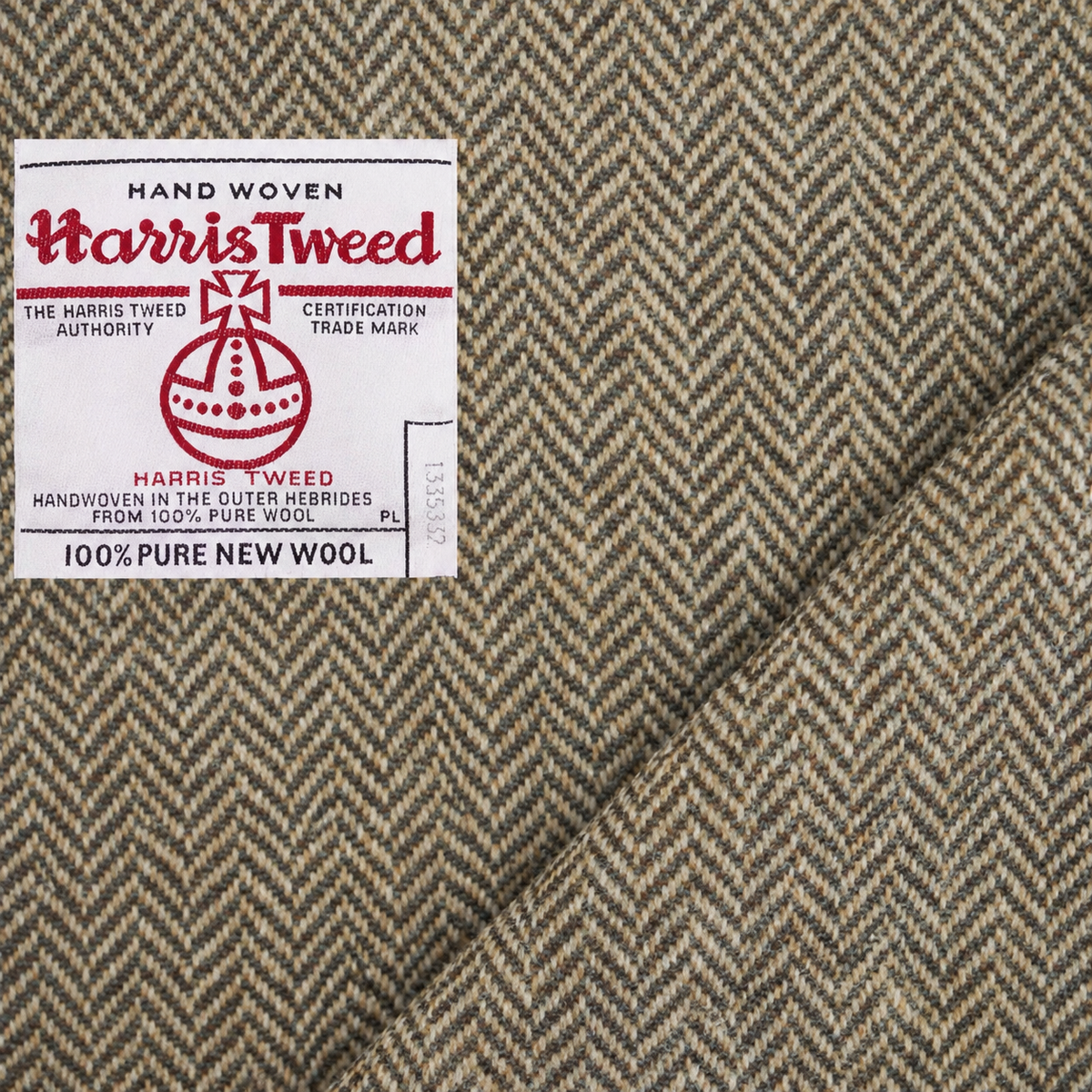(Bespoke) HARRIS TWEED® Khaki Herringbone Strap