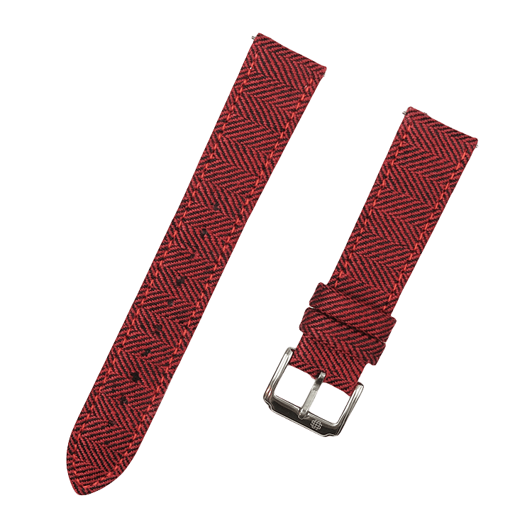 Red Herringbone Watch Band