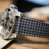 (Bespoke Item) Blue Windsor Houndstooth Strap