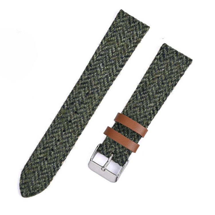 HARRIS TWEED® Army Green Herringbone Watch Strap