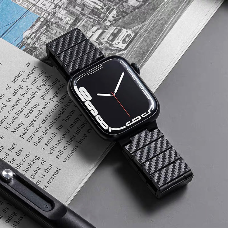 Black Carbon Fiber Watch Strap