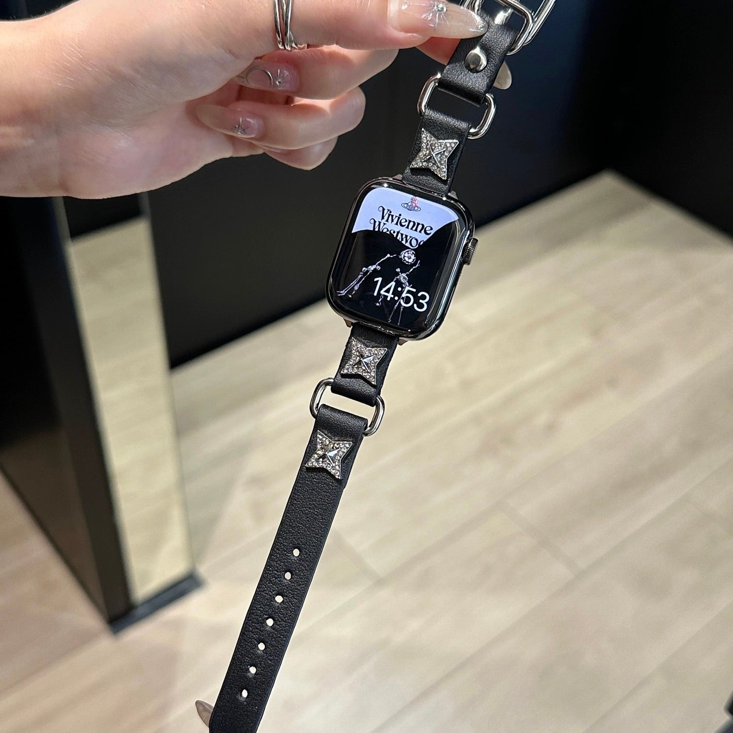 Camellia Metal Slim Leather Apple Watch Strap