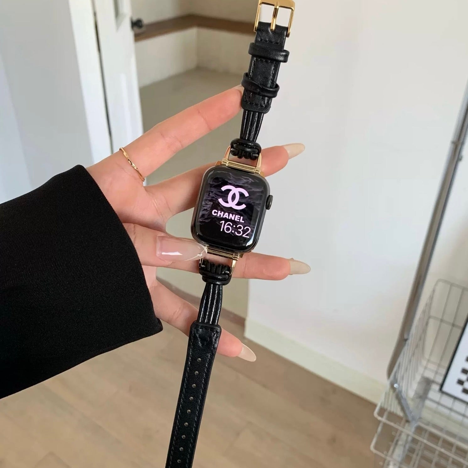 Genuine Leather Chain Style Apple Watch Strap