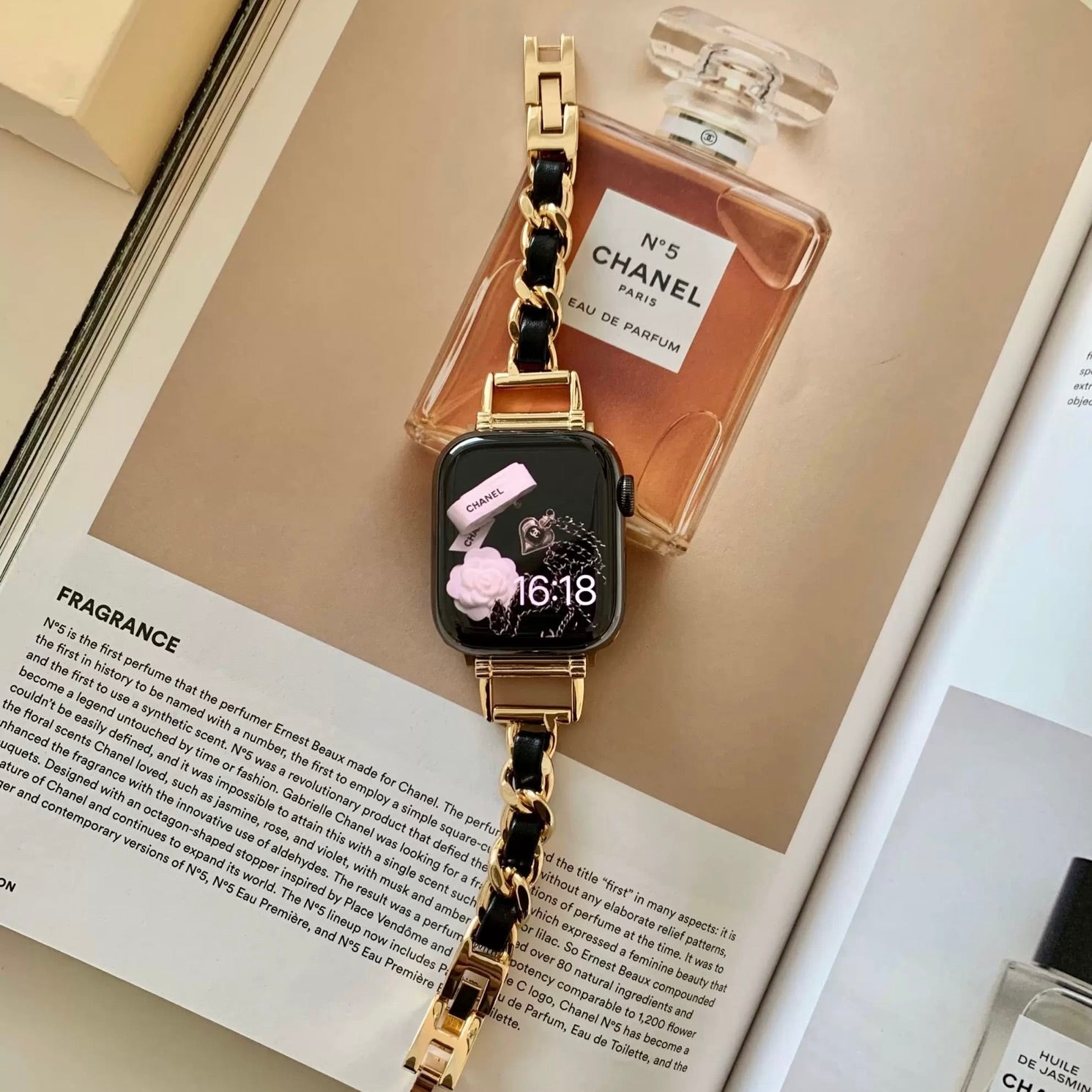 Genuine Leather Chain Style Apple Watch Strap