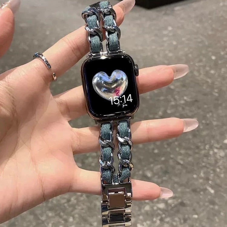 Chic Metal Denim Apple Watch Strap