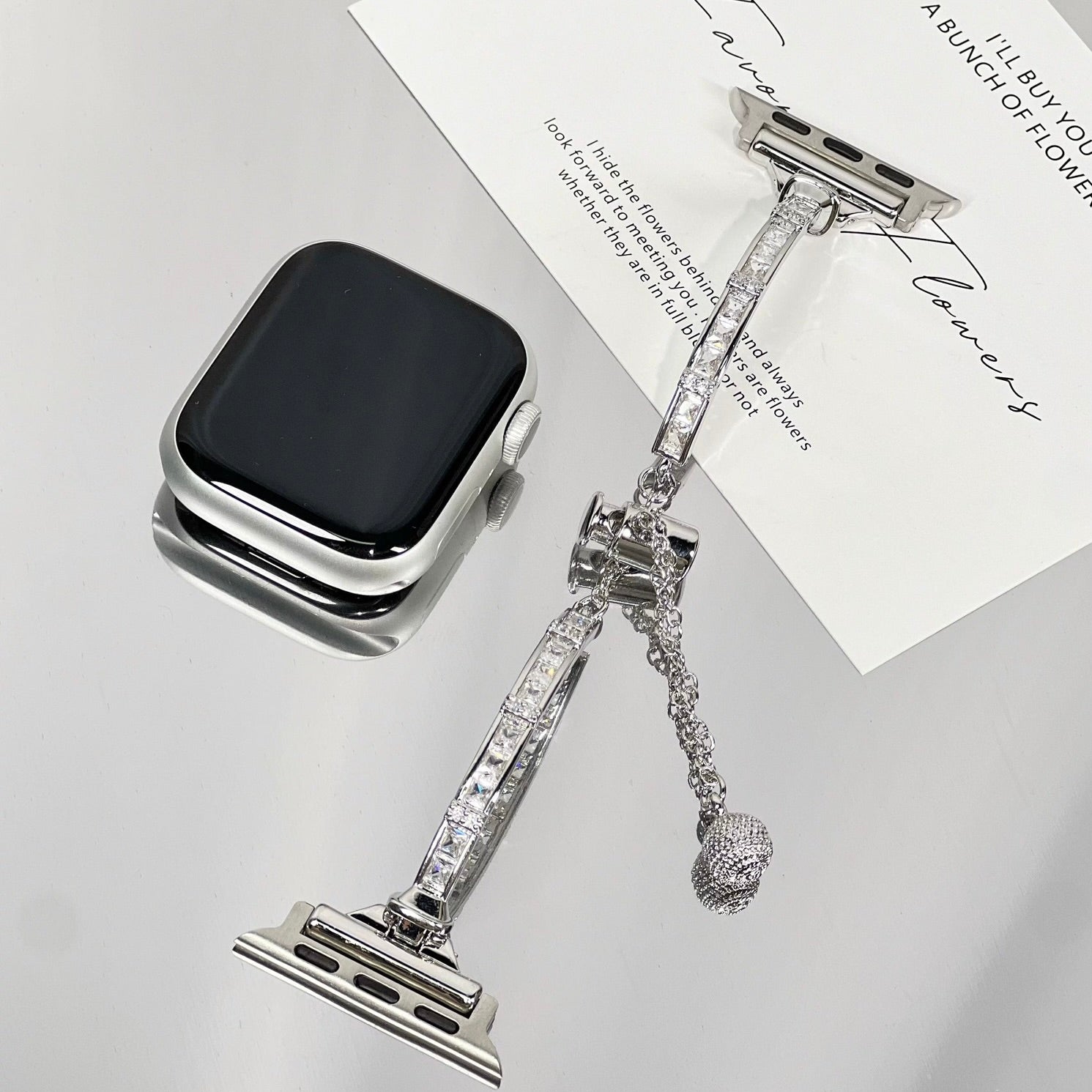 Slim Crystal Metal Bracelet Apple Watch Strap