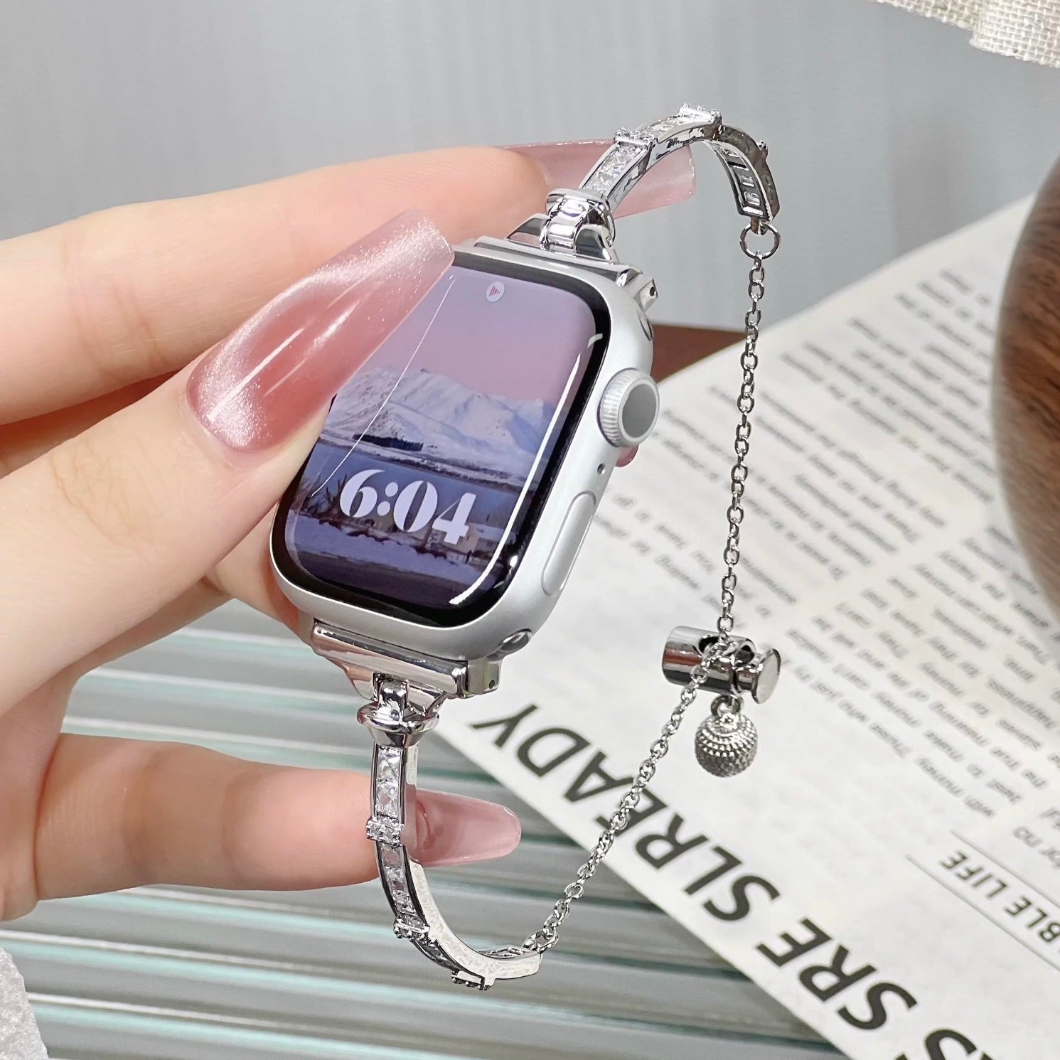 Slim Crystal Metal Bracelet Apple Watch Strap