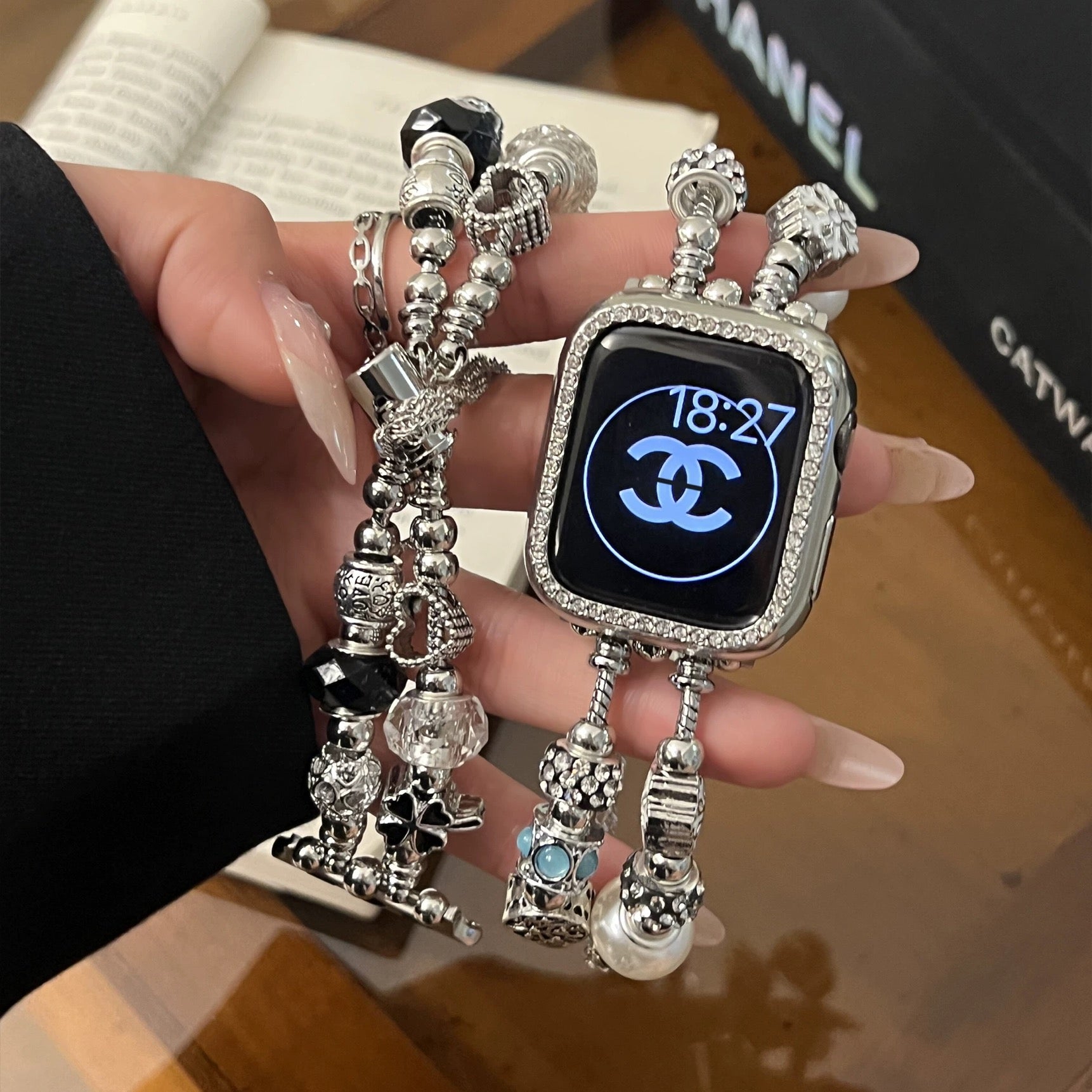 Pandora Pearl-Accented Apple Watch Strap