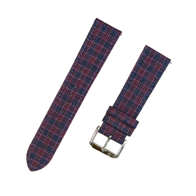 Maroon & Navy Micro Block Check Strap