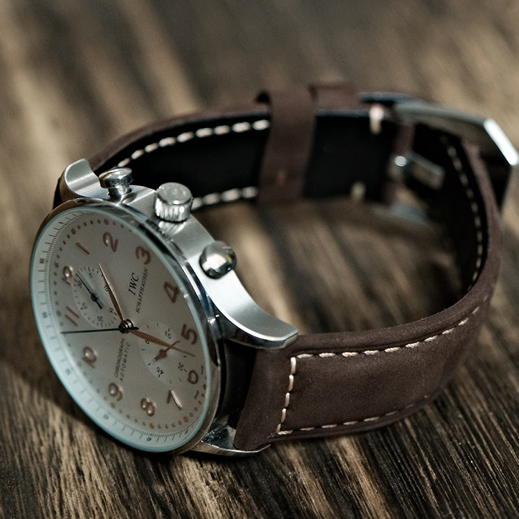 Coffee Suede Italian Calf Leather Watch bands