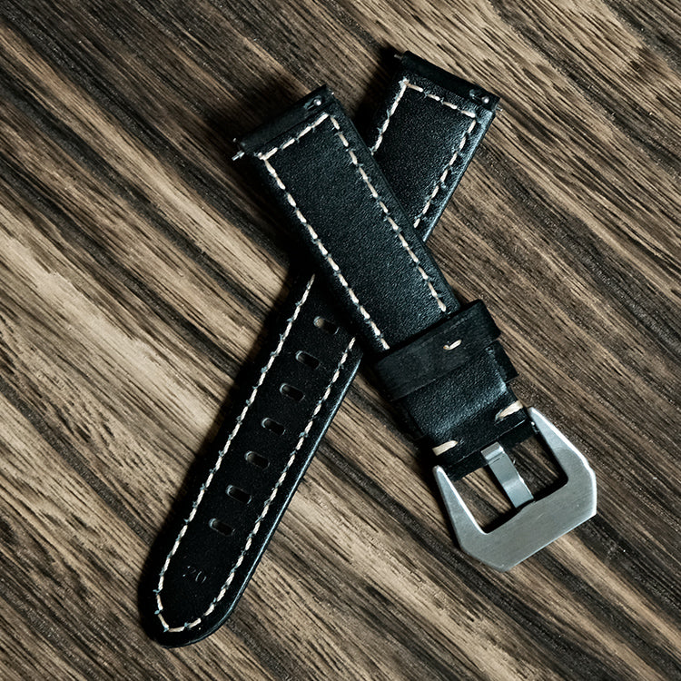Black Suede Italian Calf Leather Watch Bands