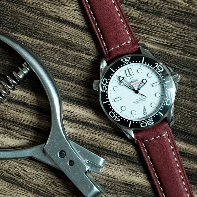 Maroon Suede Italian Calf Leather Watch bands