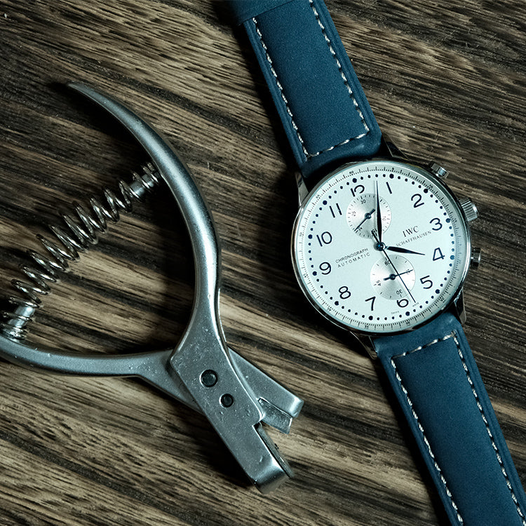 Emerald Blue Suede Italian Calf Leather Watch Bands