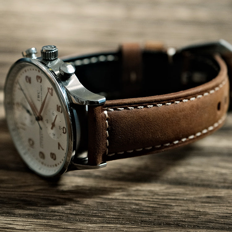 Brown Suede Italian Calf Leather Watch bands