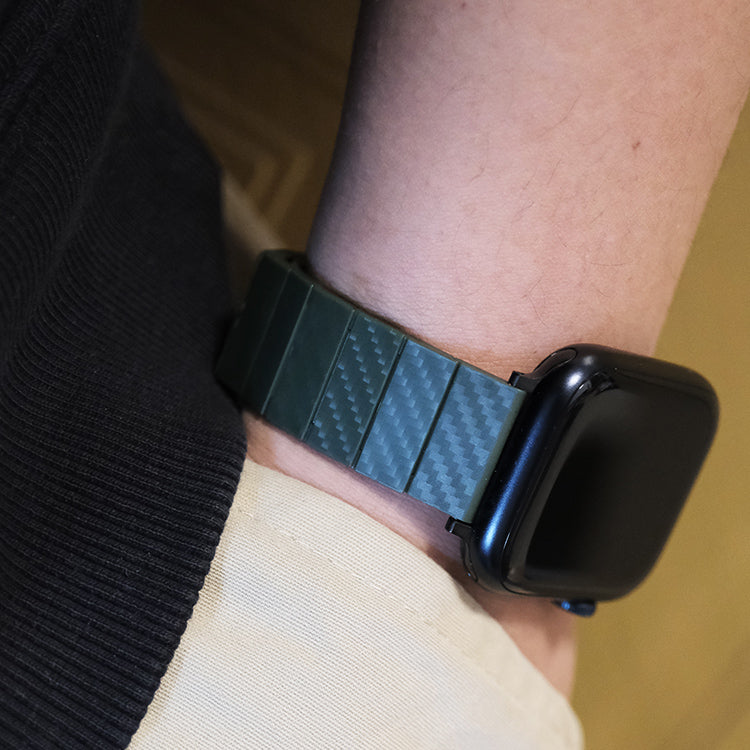 (Green）Carbon Fiber Watch Strap