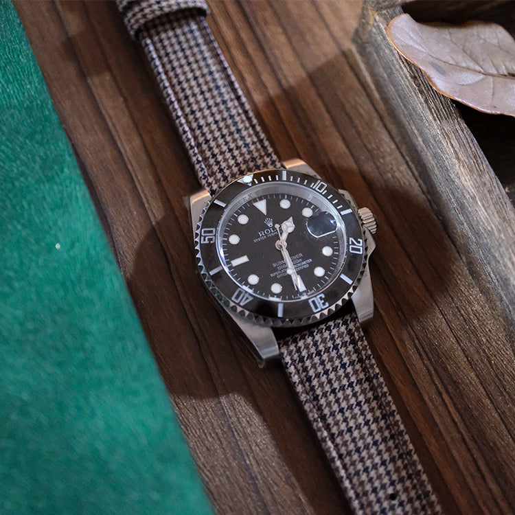 (NEW IN)Green and Khaki Houndstooth Watch Strap