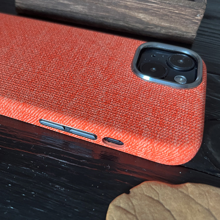 Pumpkin Orange Wool Phone Case—MagSafe Compatible