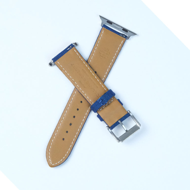 Navy Blue Herringbone Watch Bands