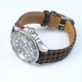 Brown Flannel Houndstooth Wool Strap