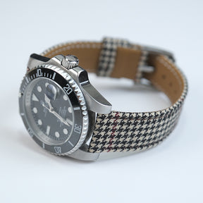 Light Brown and Red Houndstooth Watch Strap