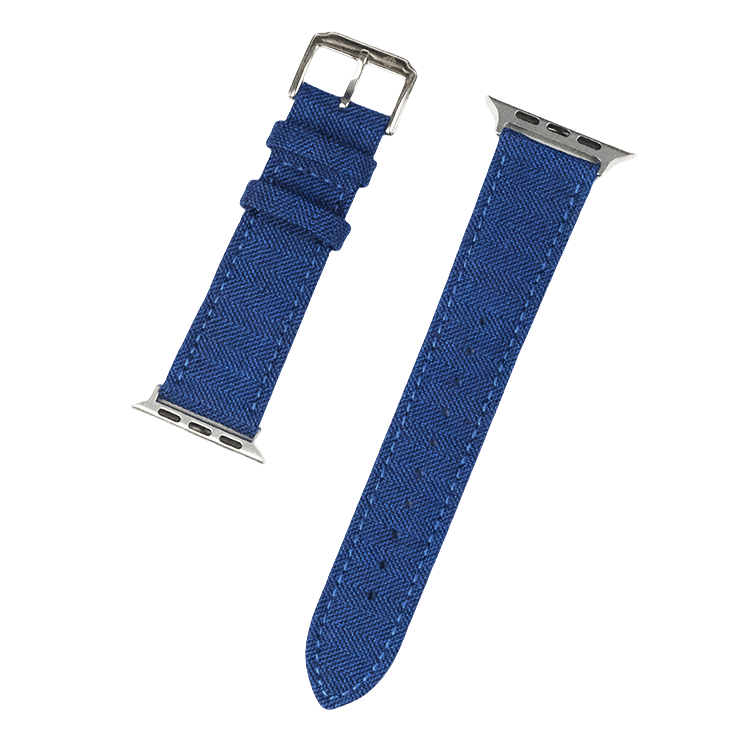Navy Blue Herringbone Apple Watch Bands