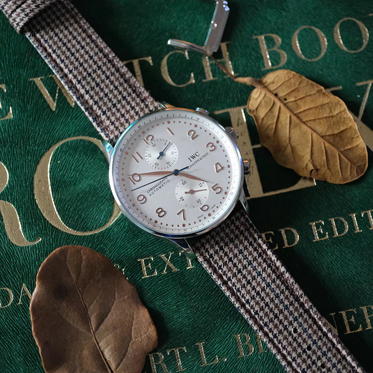 (Bespoke Item) Light Brown & Black Royal VV150 Houndstooth Strap