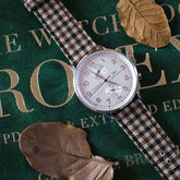 Khaki and Black Windowpane Watch Strap