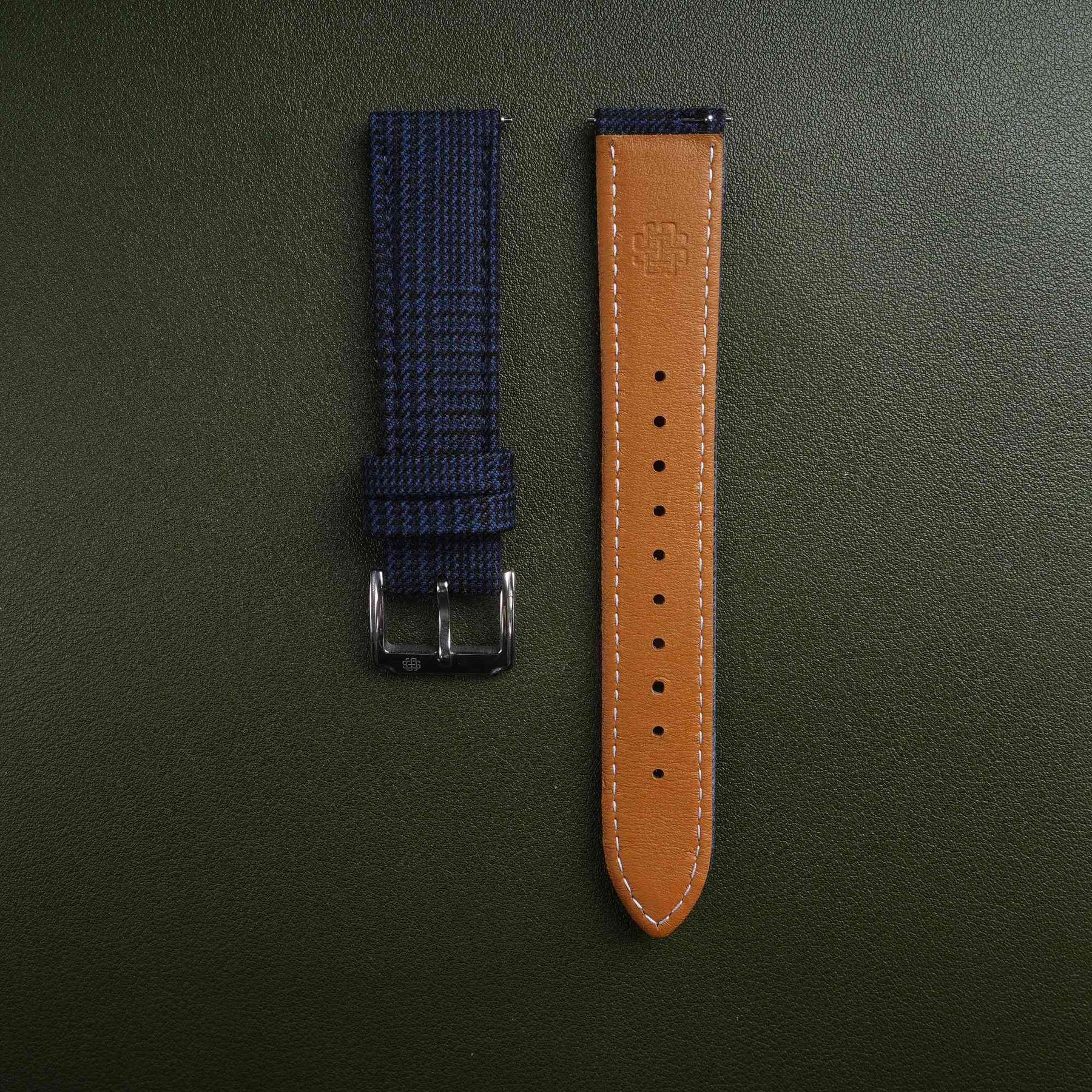 (New) Navy Blue Prince of Wales Watch Strap