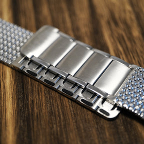 Silver Steel Magnetic Clasp Chain Watch Strap