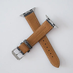 Dark Gray and Maroon Stripe Wool Watchband