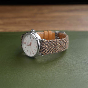 【Richer Nap】HARRIS TWEED® Khaki-2 Herringbone Strap