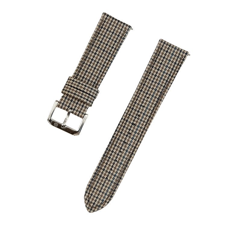 Black and Light Brown Houndstooth Watch Strap