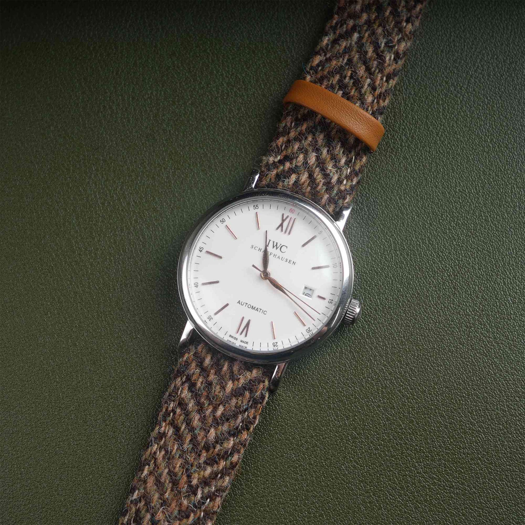 【Richer Nap】HARRIS TWEED® Khaki-2 Herringbone Strap
