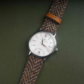 【Richer Nap】HARRIS TWEED® Khaki-2 Herringbone Strap