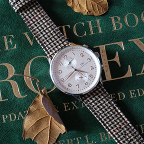 Light Brown and Red Houndstooth Watch Strap