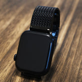 Black Steel Magnetic Clasp Chain Watch Strap