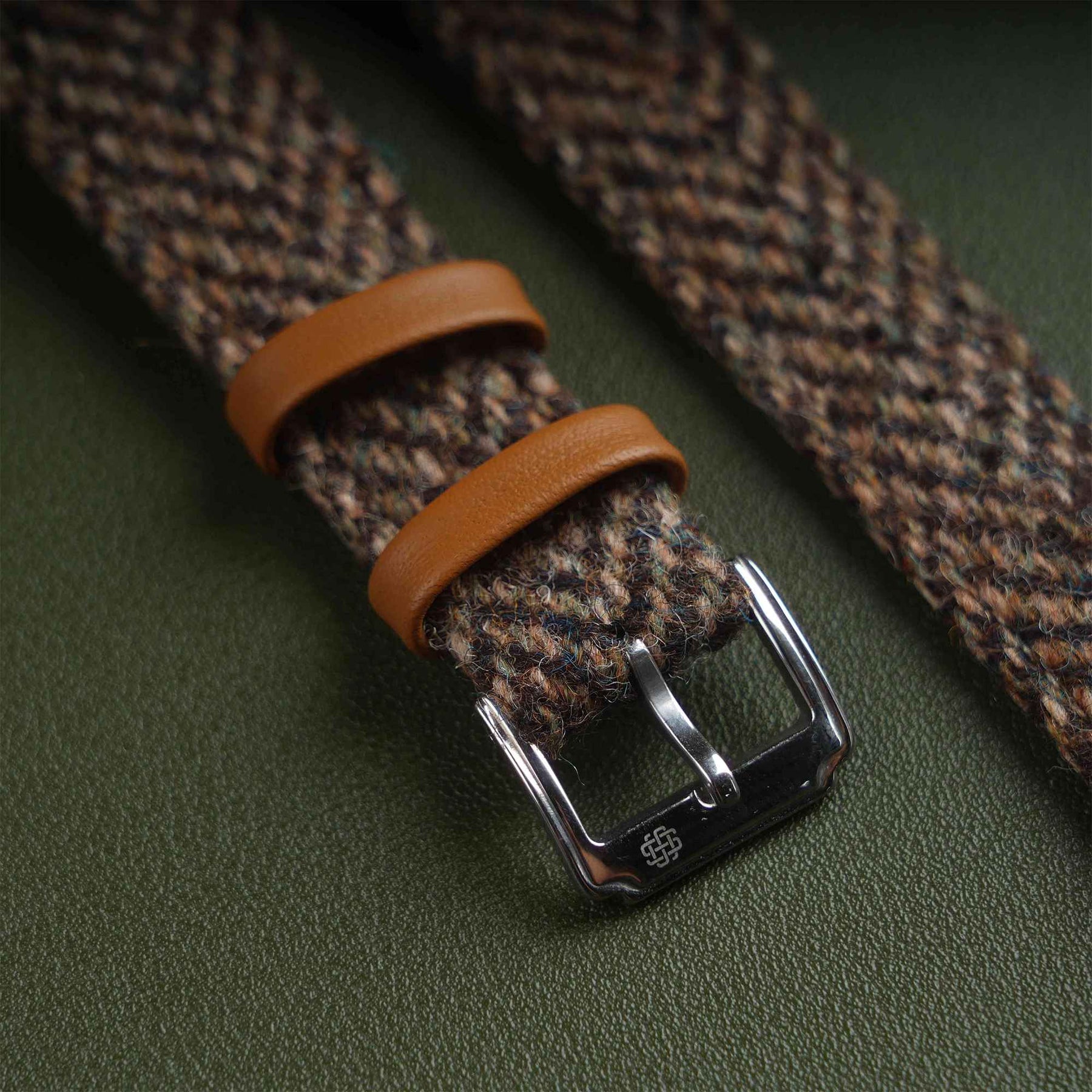 【Richer Nap】HARRIS TWEED® Khaki-2 Herringbone Strap