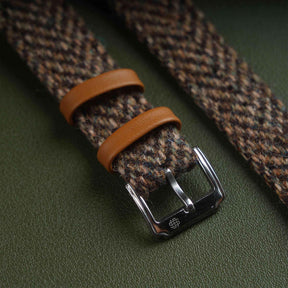 【Richer Nap】HARRIS TWEED® Khaki-2 Herringbone Strap